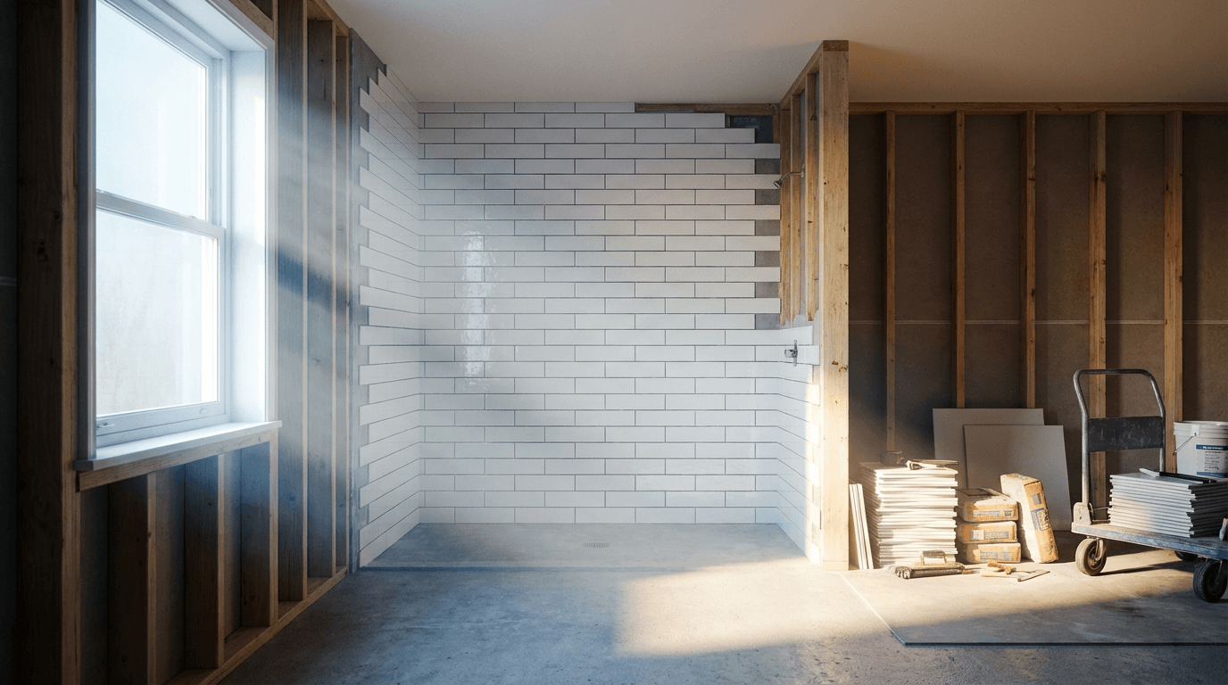 Newly remodeled bathroom with fresh fixtures and tile